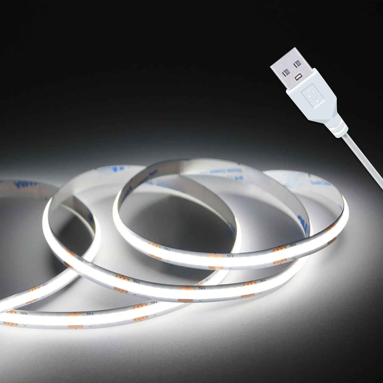 LuminStyle COB LED Strip Light – Cozy Bedroom Accent Lighting for Living Room Aesthetic and Ambient Home Decor