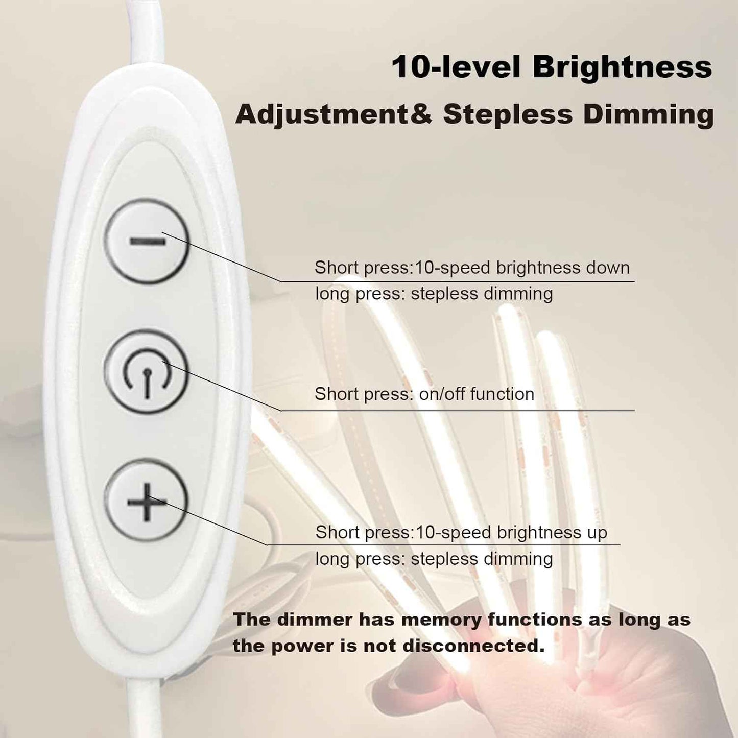 LuminGlow COB LED Strip – Single-Cable USB Lighting for Clean, Clutter-Free Desk and Shelf Setups