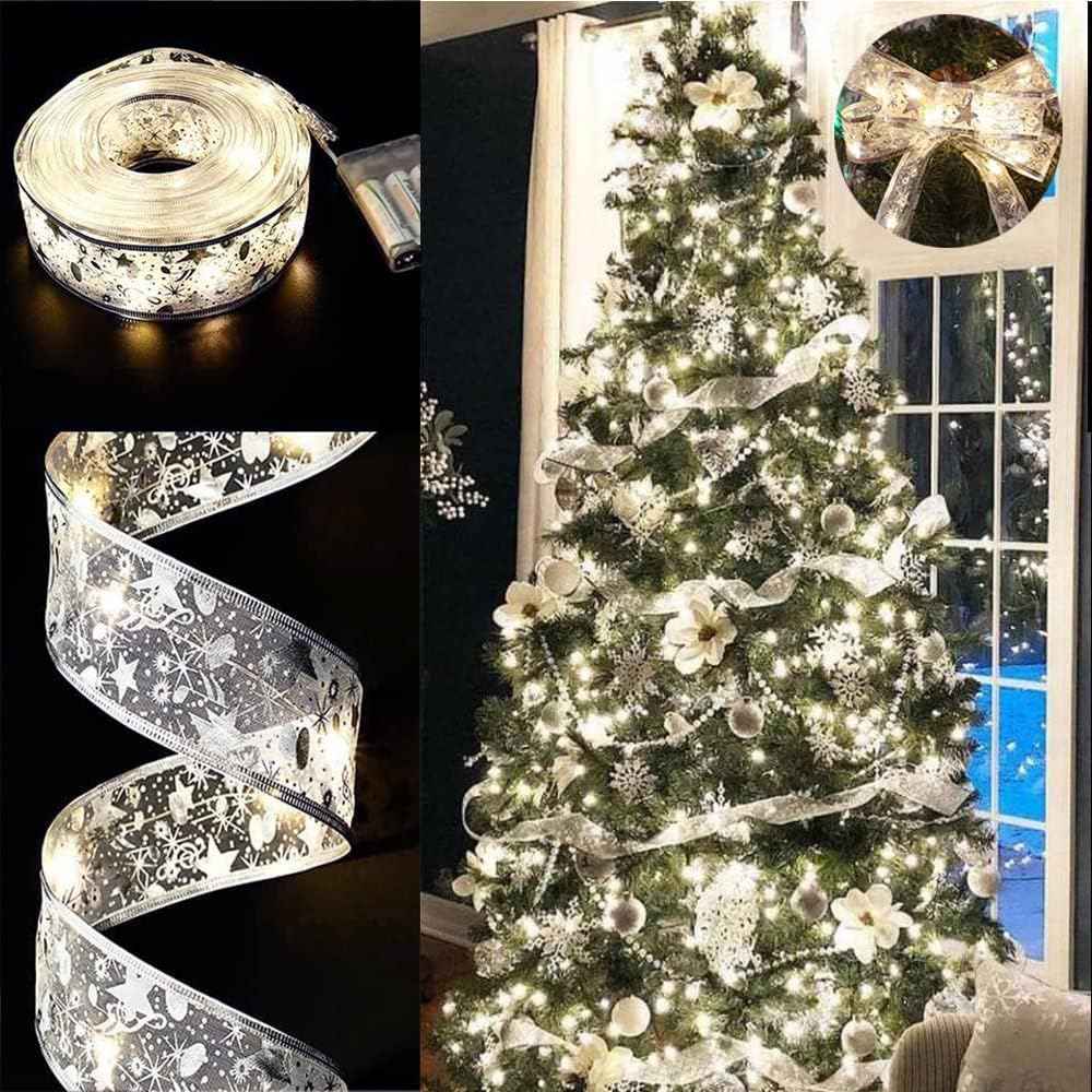 Aurora Glow Ribbon Lights – Thoughtful Housewarming Gift for Her, 32ft Star Pattern LED Fairy Lights for Holiday Decorating