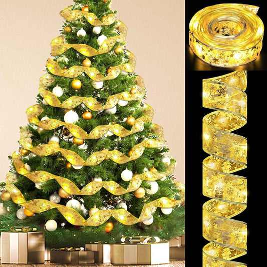 Ouddy Life 32ft Christmas Ribbon Lights – Thoughtful Holiday Gift for Mom Who Loves Decorating the Tree Each Year