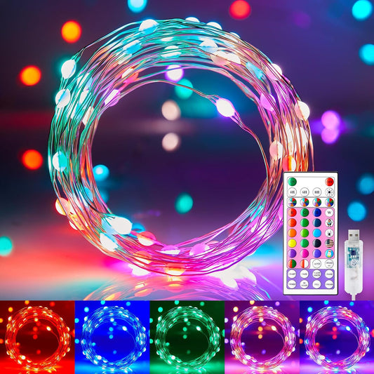 33-foot string with 100 led bulbs on flexible copper wire