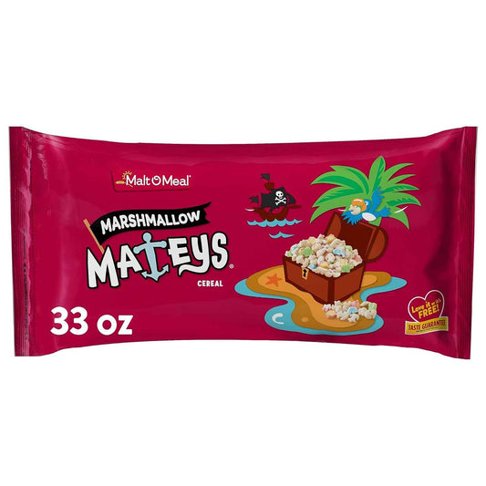 Malt-O-Meal Marshmallow Mateys Frosted Oat Cereal – Budget Friendly Care Package Gift for College Students, 33 OZ Bag