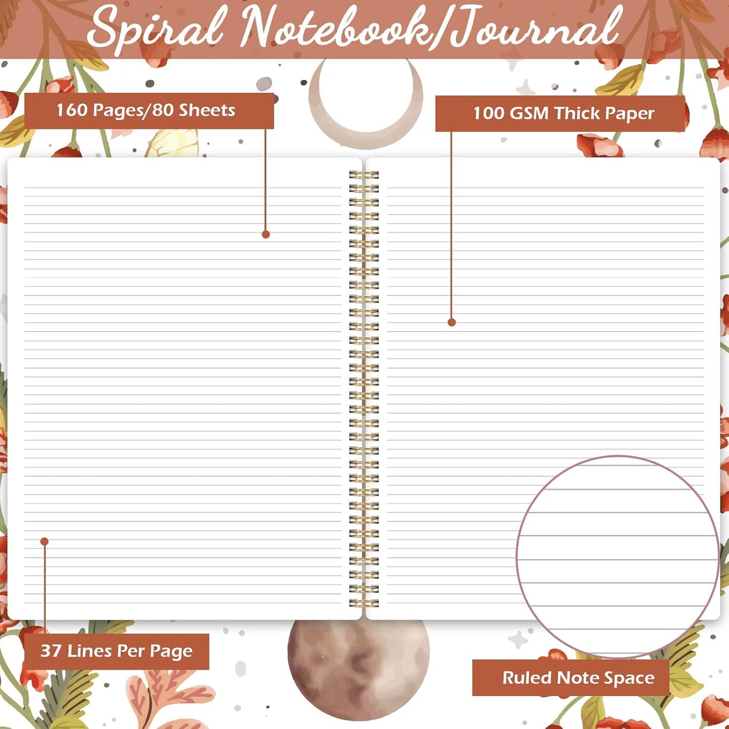 Spiral_Notebook_-_Notebooks_Spiral_Bound_with_Back_Pocket,_Lined_Journal_Notebook,_Spiral_Journal_for_Women,_8.5"_x_11",_144_Pages,_College_Ruled_Writing_Notebook,_100gsm_Paper,_for_Office_&_School