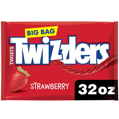 TWIZZLERS_Twists_Strawberry_Flavored_Licorice_Style,_Low_Fat_Candy_Big_Bag,_32_oz_Sweet_Snack_Bonbon_Corn_Chewy