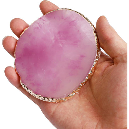 2_Pcs_Resin_Nail_Art_Palette,_Nail_Art_Painting_Palettes_Gold_Edge_Nail_Holder_Nail_Art_Display_Board