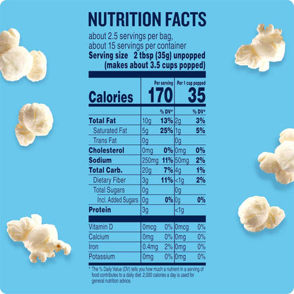 Angie's BOOMCHICKAPOP Sea Salt Microwave Popcorn, 6 ct – Four-Ingredient Snack for Intentional Clutter-Free Pantry