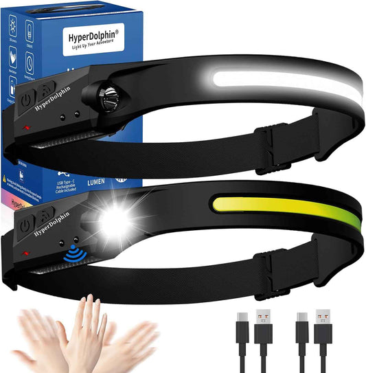 Headlamp 2-Pack Gift for Dad – USB-C Rechargeable LED Light for Camping and DIY