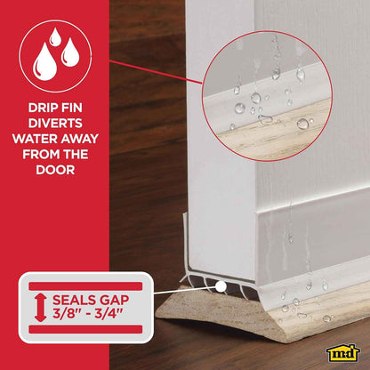 M-D Building Products Vinyl Cinch® U-Shape Door Bottom Seal for Cozy Bedroom Decor, Slide-On Draft Stopper for 36 Inch Doors