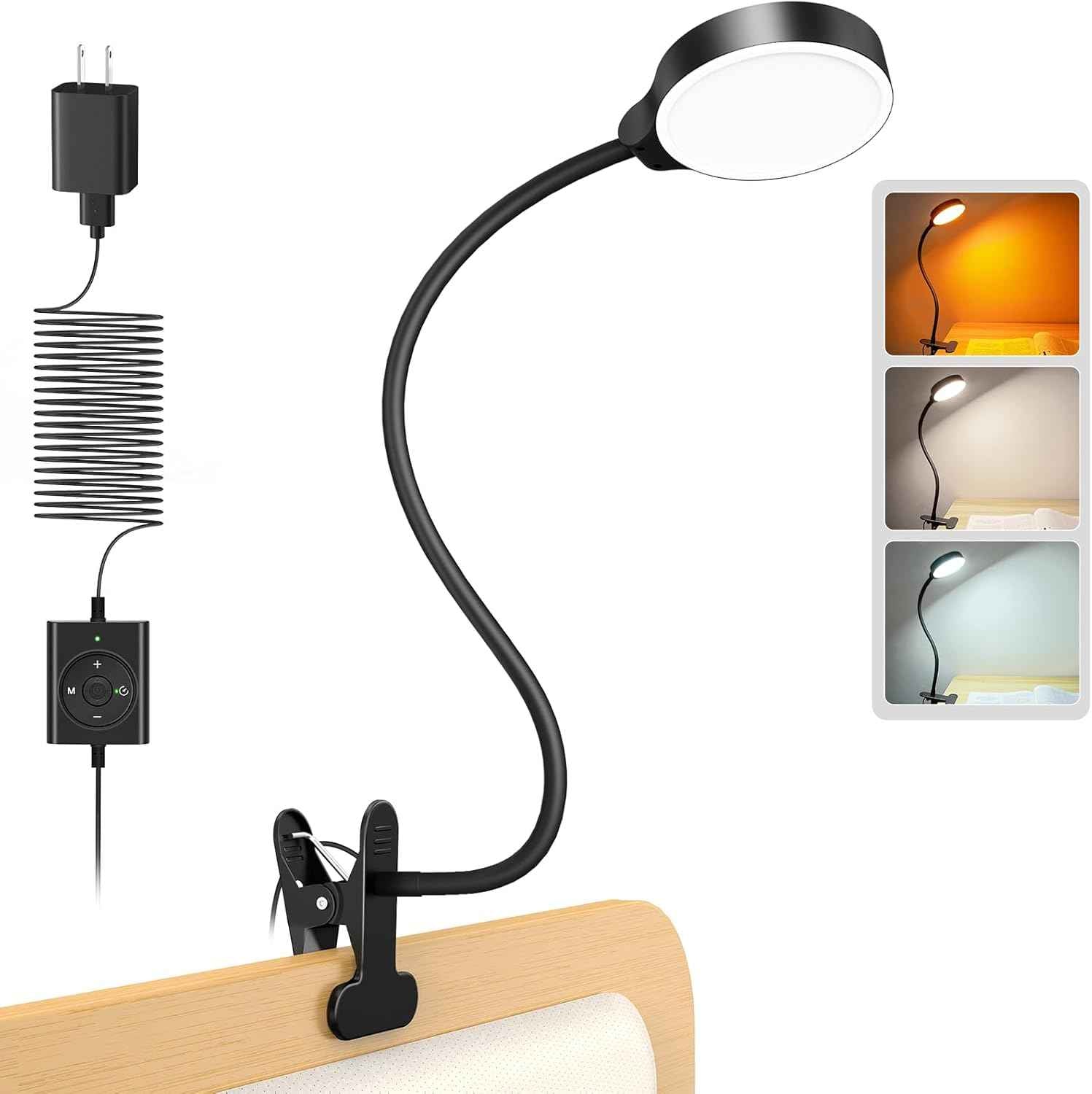 Glocusent Clip on Desk Light – 6000K Natural Daylight Mode for Crafting, Knitting, Sewing, and Detailed Hobby Work