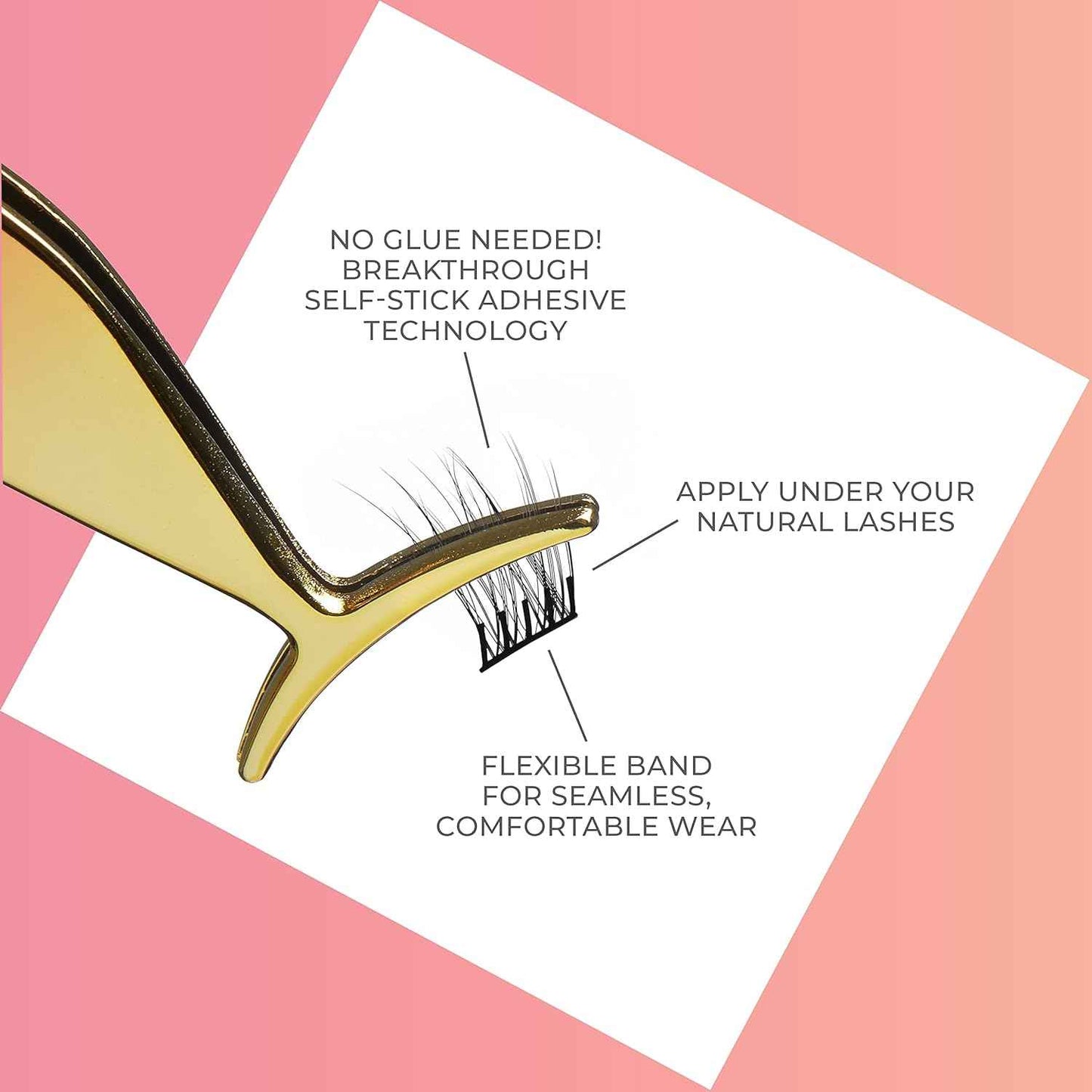 KISS imPRESS Falsies Self-Adhesive Lash Clusters – Sensitive-Eye Safe Press-On Eyelashes, No Glue Irritation
