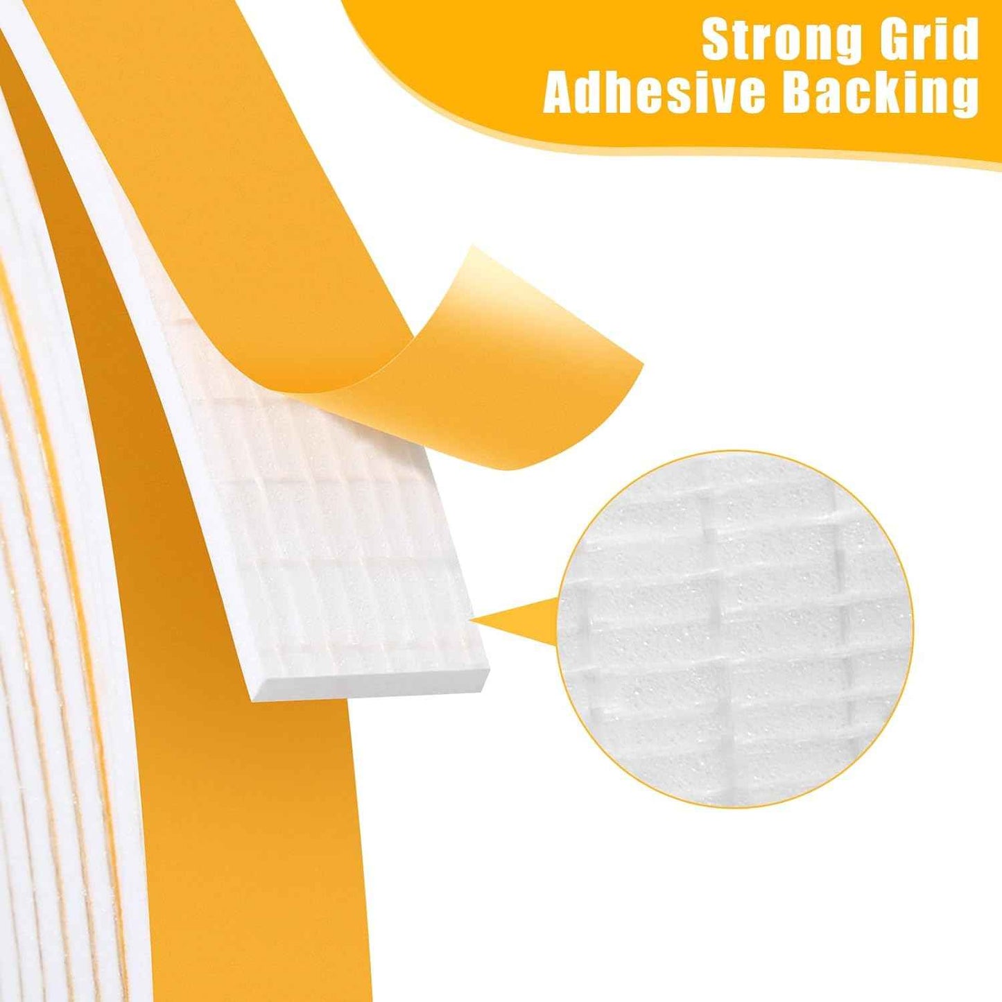 Fowong Weather Stripping Seal – Sleek White and Black Foam Tape for Door Frames and Window Sills, 16ft Home Upgrade
