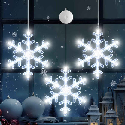 LuminGlow Flameless Snowflake Window Lights – Safe Holiday Glow for Homes with Kids, Pets & Curious Toddlers