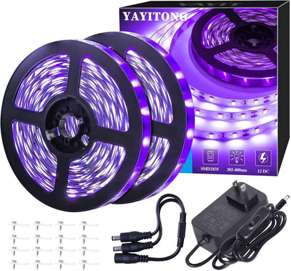 Led Black Light Strip Kit – Cool Birthday Gift for Teens and Gamers, UV Glow Room Decor 20 ft/40 ft