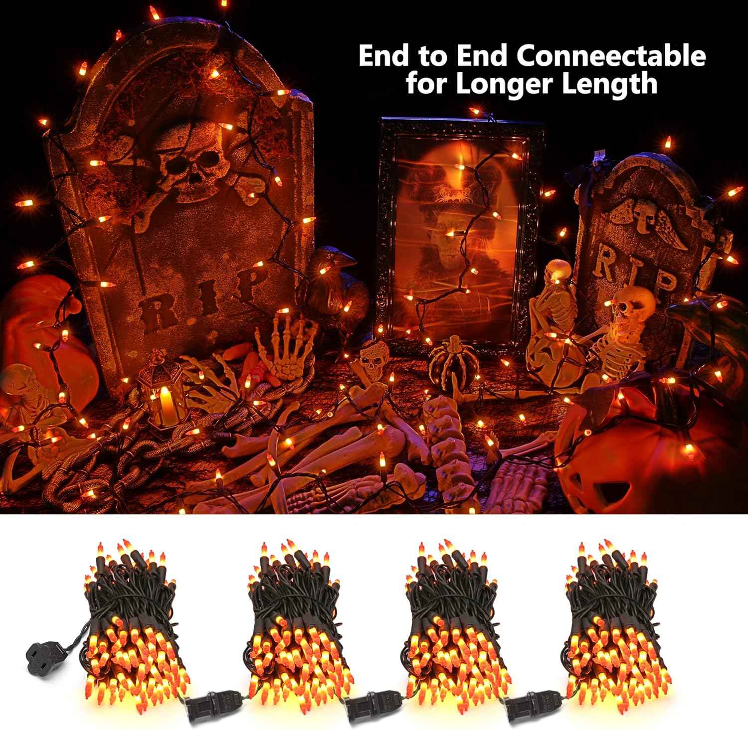 Brizled Candy Corn String Lights – Flameless Alternative to Candles, UL Certified Indoor and Outdoor Use