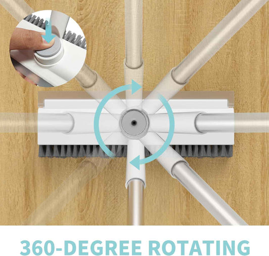 [Brand] Long-Handle Floor Scrubber in Gray/Pink – Stylish Cleaning Accessory for Pastel-Themed Homes
