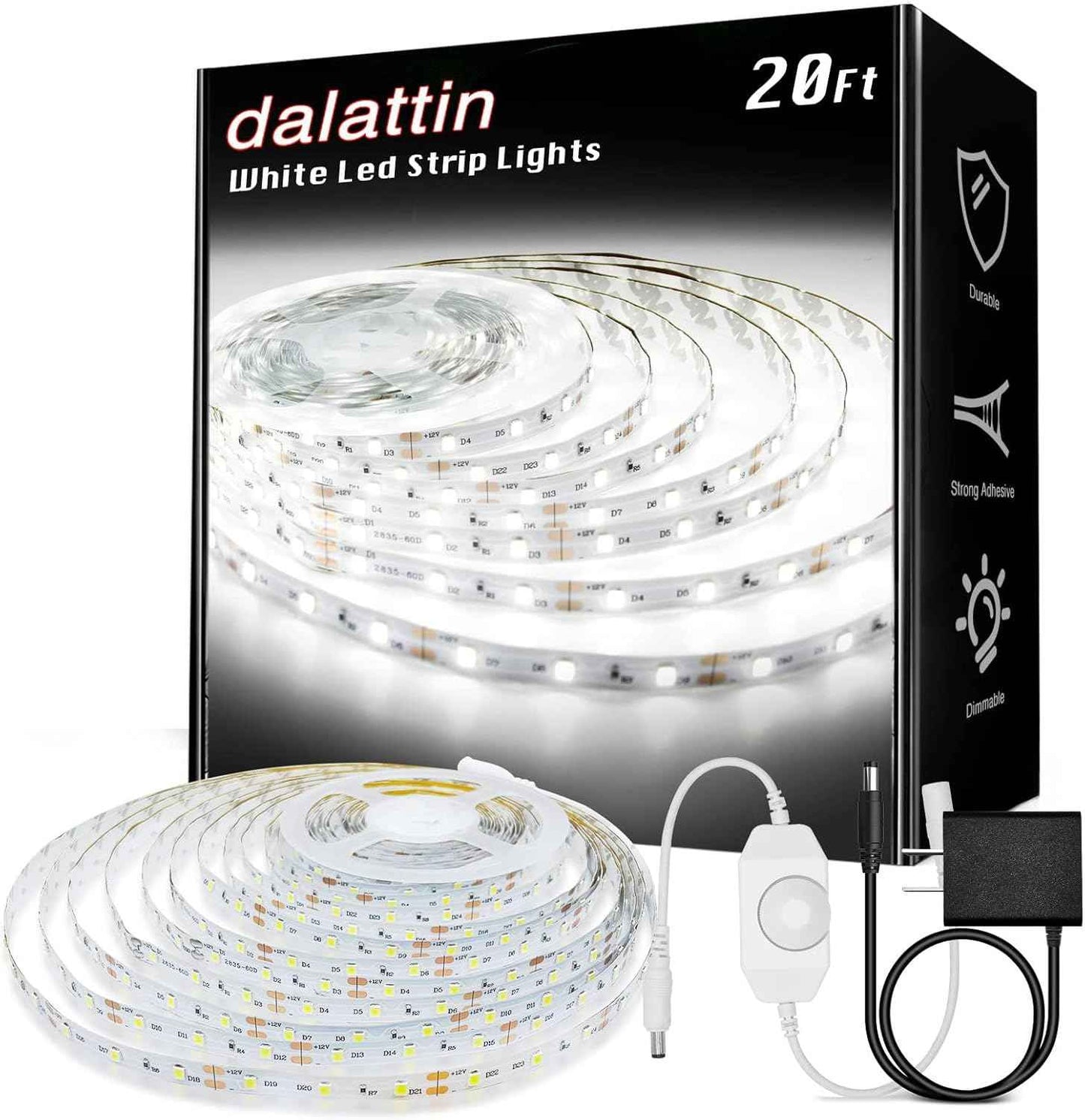 dalattin LED Tape Light – Tool-Free Peel and Stick Strip for Uncluttered Living Spaces, 24V