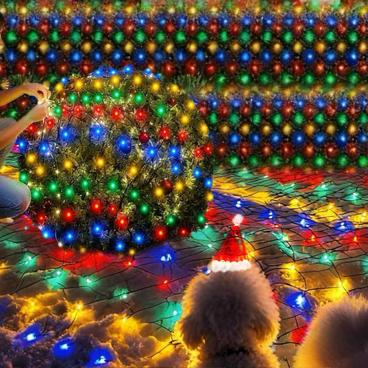HYH Christmas Net Lights – Thoughtful Holiday Gift for Her, 12FT x 5FT 360 LED Mesh Net for Mom, Hostess, and Home Decor Lovers