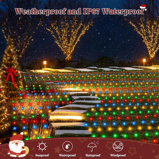 Lumivern Color Changing Mesh String Lights 12FT x 5FT for Christmas Tree Wrap Mantel Decor and Ambient Indoor Festive Styling