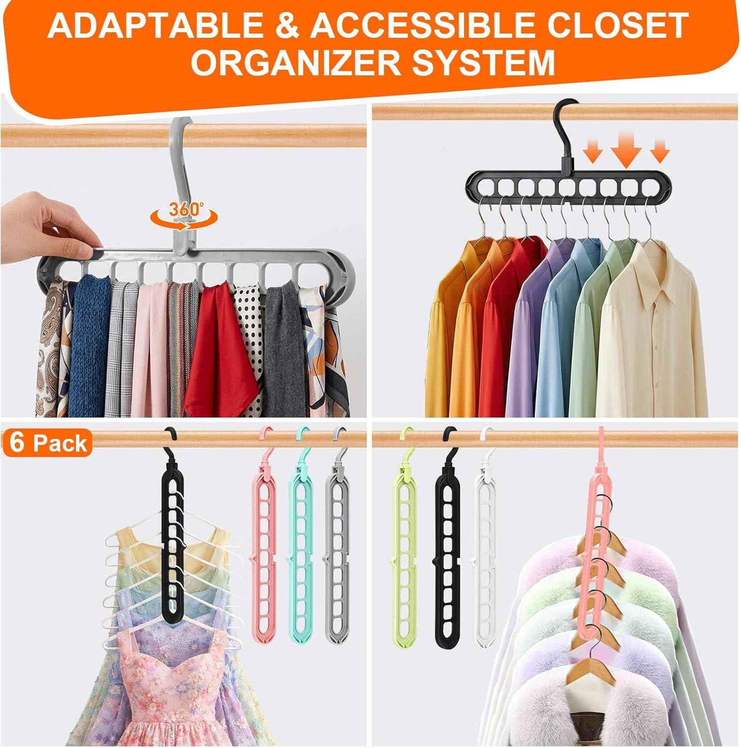 Aurora Living Child-Safe Closet Hangers – Durable Plastic Organizers for Playrooms, Nurseries, and Growing Kids