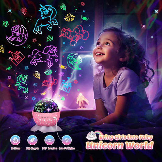 Unicorn Egg Star Projector – Pastel Bedroom Decor Lamp with 360 Degree Rotation and 4 LED Colors