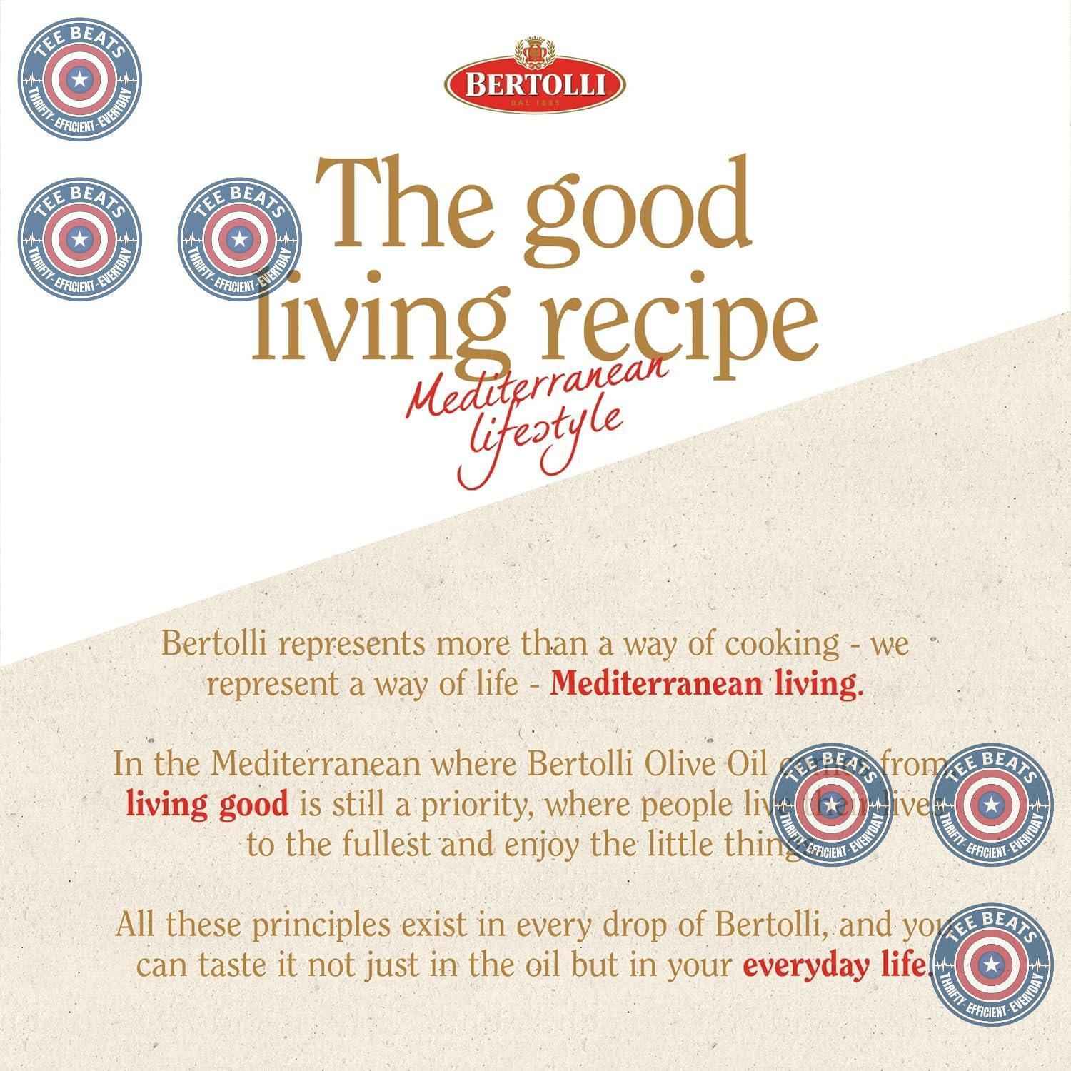 Bertolli Extra Virgin Olive Oil Rich Taste 32 fl oz – Bread Dipping and Vinaigrette Essential for Home Kitchens