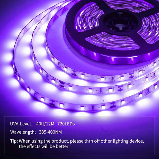 Led Black Light Strip Kit – Cool Birthday Gift for Teens and Gamers, UV Glow Room Decor 20 ft/40 ft