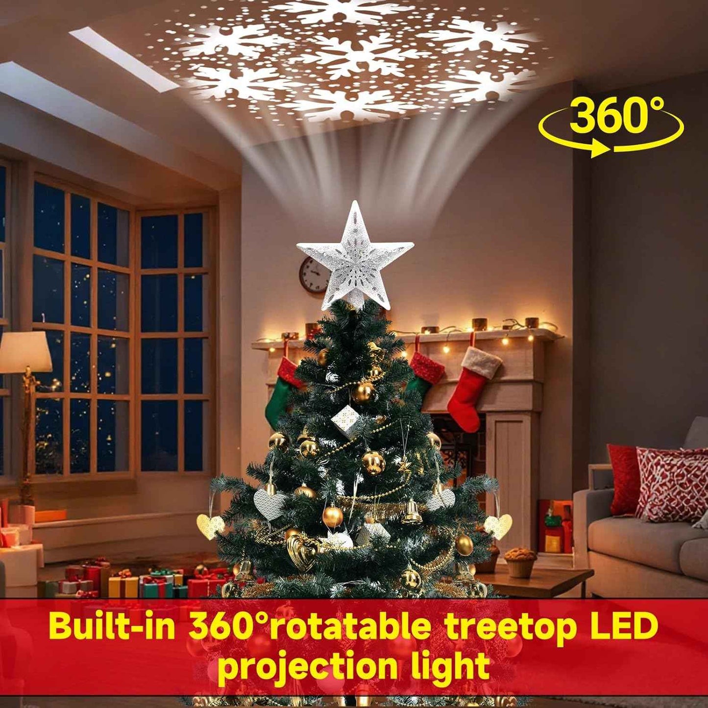 Lumabelle Glitter Star with Ceiling Projector – Thoughtful Holiday Present for Coworkers, Hostesses, and Secret Santa