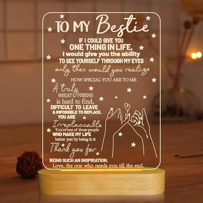to My Bestie Gifts LED Illusion Lamp – Child-Safe Nursery Night Light, No Heat No Flame Wooden Base Lamp