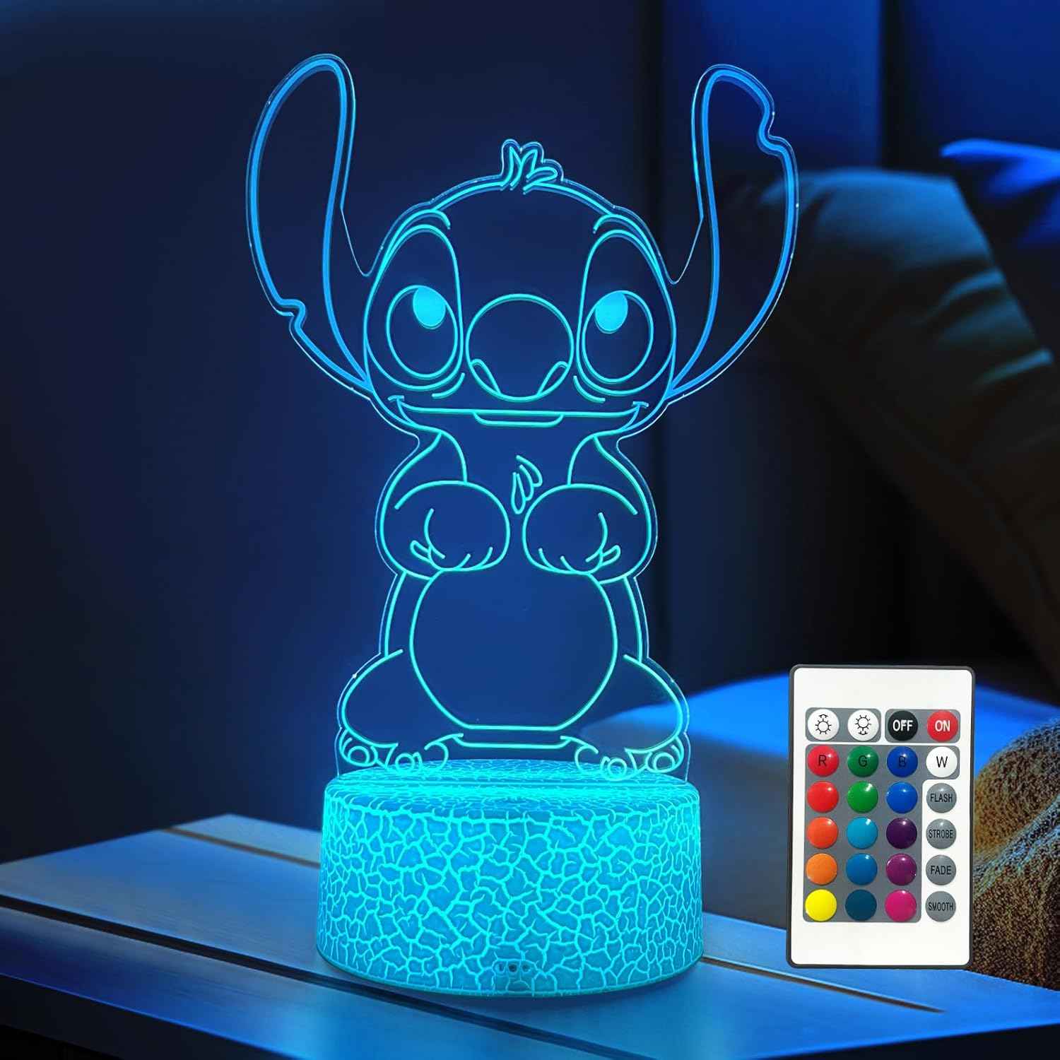 16 Color 3D Night Light with Remote Control – Ready-to-Gift Character Lamp for Boys Girls Tweens and Teens