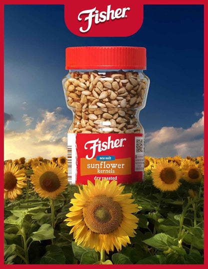 Fisher Sunflower Seed Kernels Dry Roasted – Lightweight Backpack Snack for Backcountry Adventures, 7.25 oz