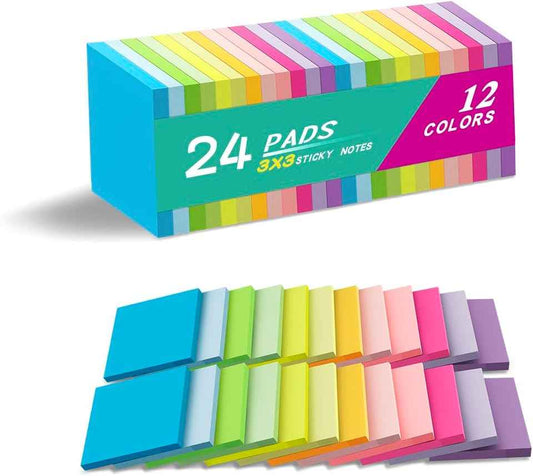 Sticky Notes 3x3 Inches – Aesthetic Multicolor Notes for Refrigerator Message Boards and Kitchen Command Centers