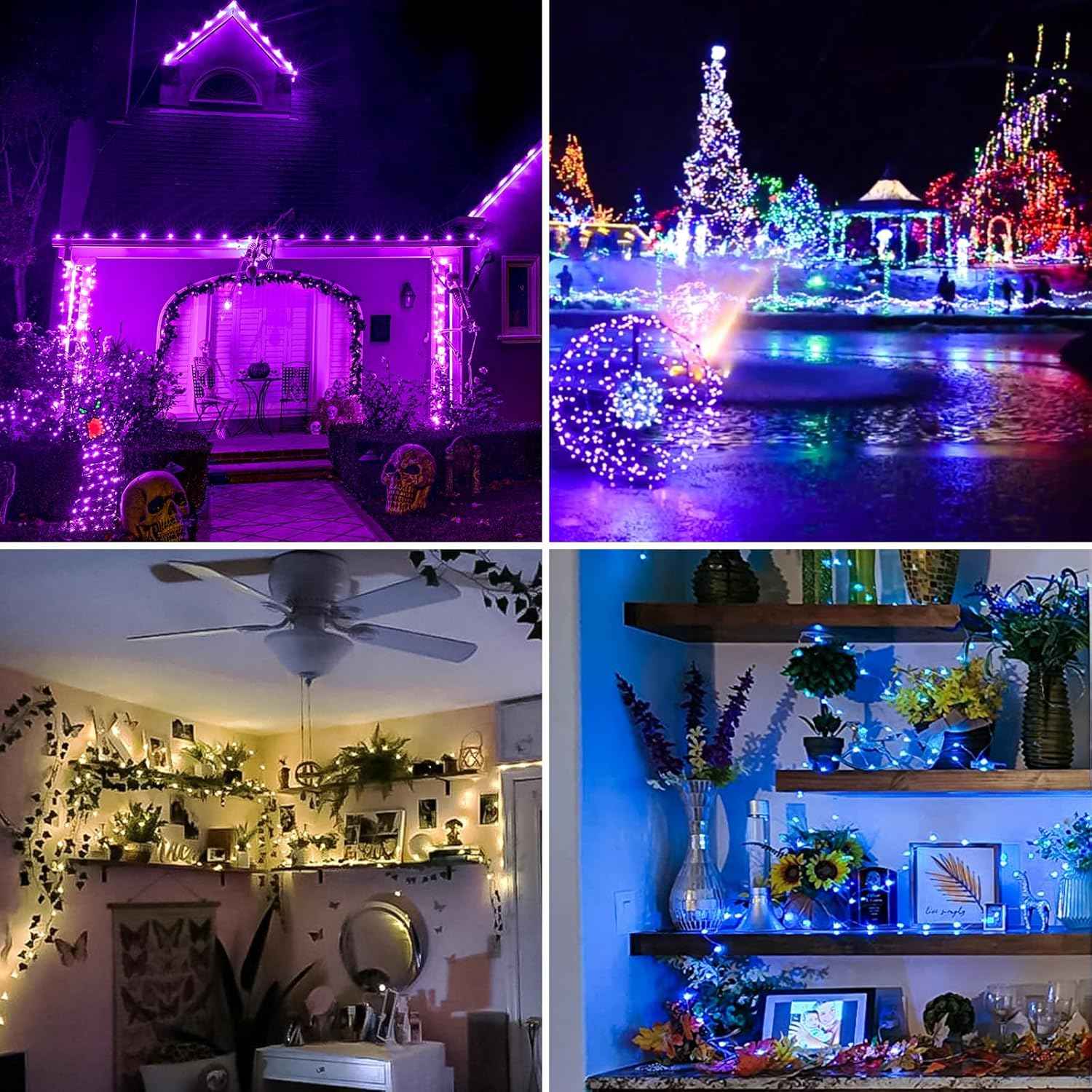 Minimax RGB Fairy String Lights – Cozy Bedroom Aesthetic Decor with Remote and 16 Color Modes