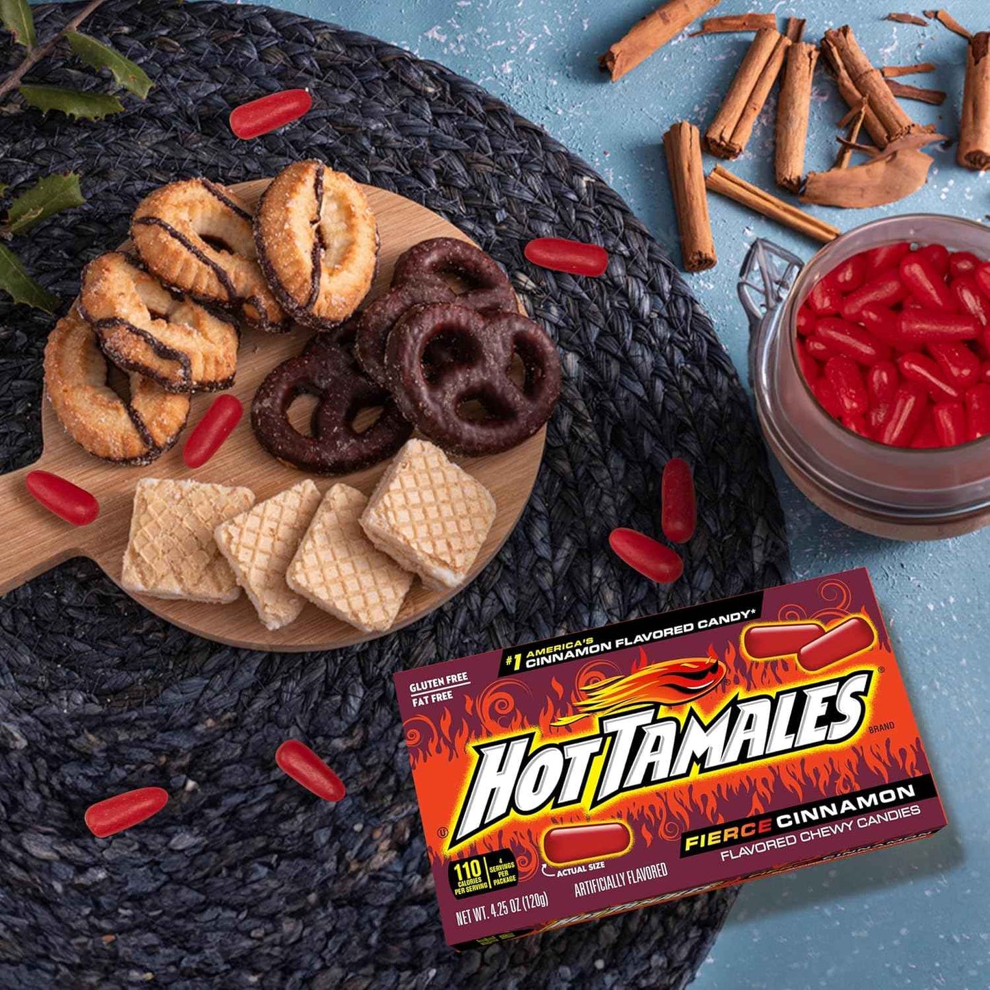 Hot Tamales Fierce Cinnamon Gummy Candy 2-Pack – Playdate and Lunchbox Treat for Kids Who Love Spicy Sweets, Theater Size 4.25oz Boxes