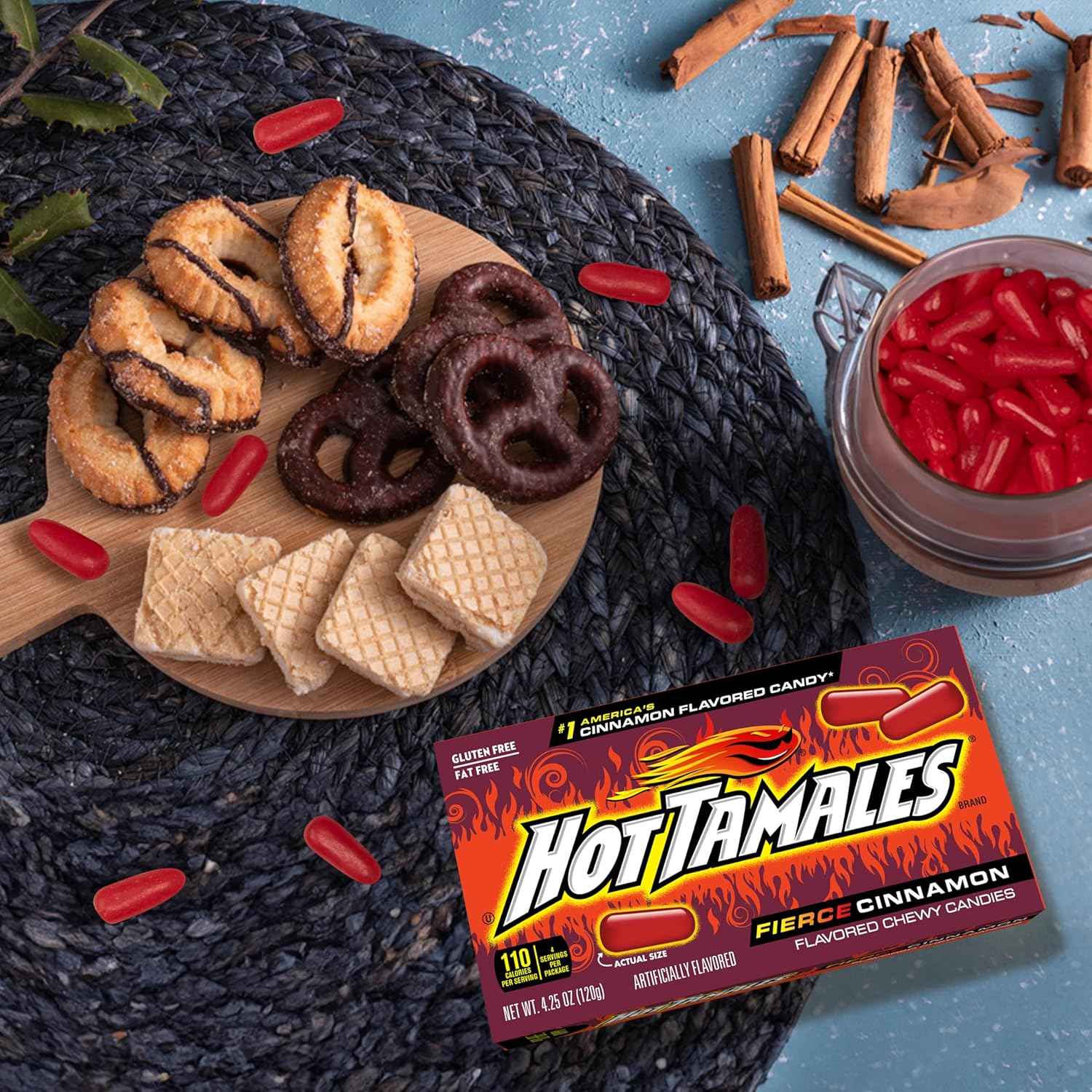 Hot Tamales Fierce Cinnamon Gummy Candy 2-Pack – Playdate and Lunchbox Treat for Kids Who Love Spicy Sweets, Theater Size 4.25oz Boxes