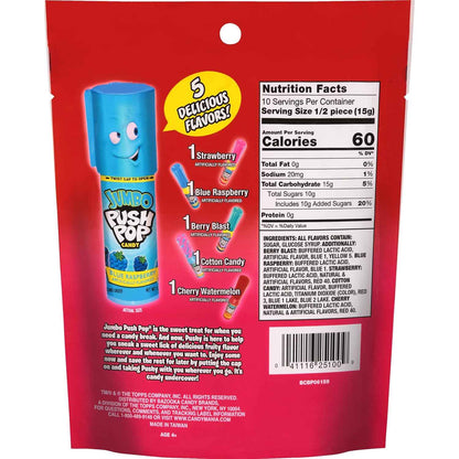 Bazooka Push Pop Jumbo Lollipops – Nostalgic Birthday Gift for Kids Goody Bags