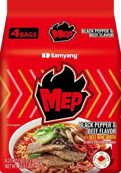 MEP Black Pepper Beef Ramen – Quick Lunch for Remote Workers, 5-Minute Desk Meal