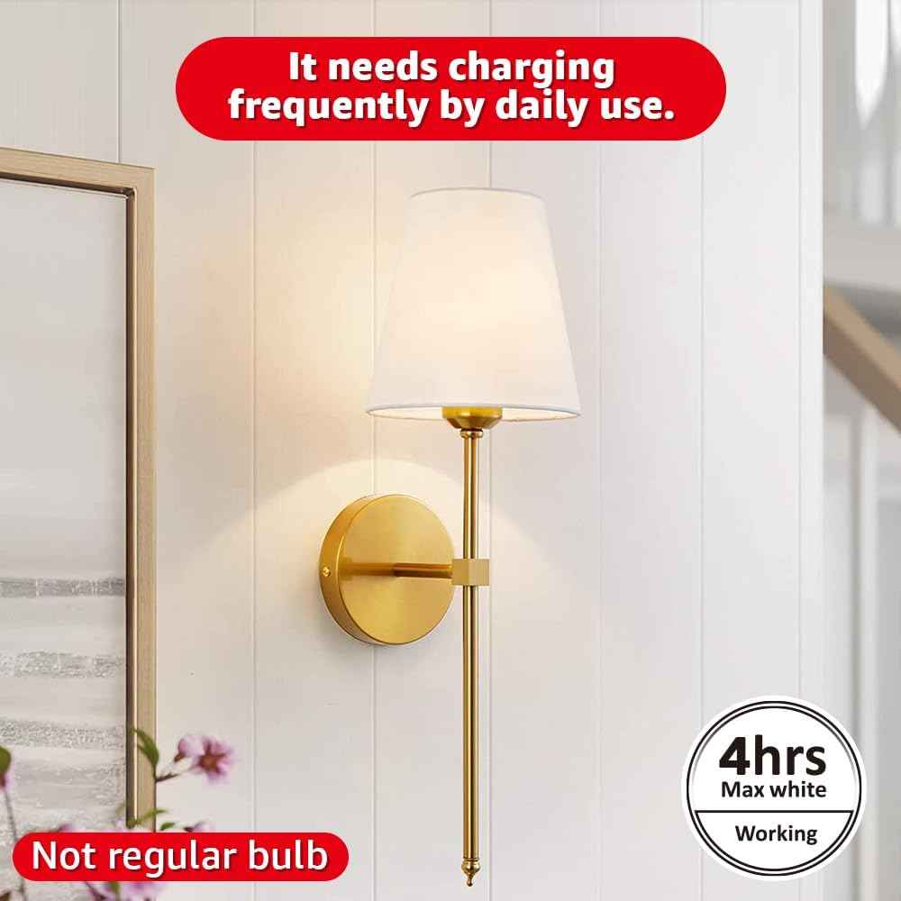 BLUEYE Rechargeable LED Bulb for Clutter-Free Bedside, Slim Profile Cordless Lamp with Remote Dimmer