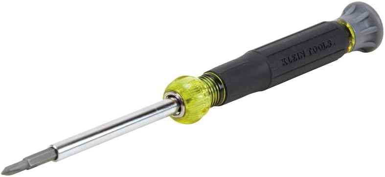 Klein Tools 32581 4-in-1 Electronics Screwdriver – Precision Bit Set for Terminal Block and Service Truck Technicians