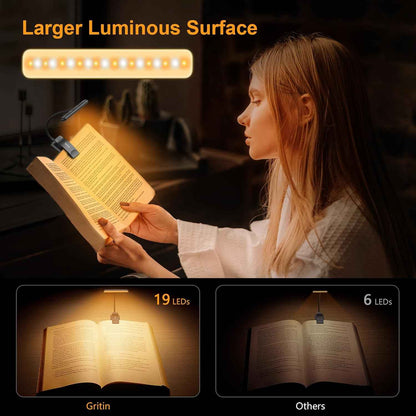 Gritin 80 Hour Rechargeable Book Light for Studying – Late Night Study Lamp for Dorm Room and Library Focus Sessions