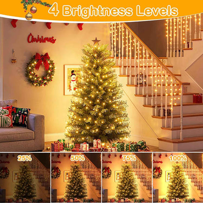 Decute 164ft Christmas String Lights – Thoughtful Birthday Gift for Mom, Green Wire Starry Lights with Timer and Remote