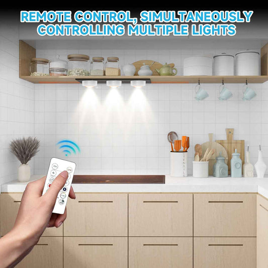 LED Puck Lights with Remote Control – Color-Changing Accent Lighting for Bookshelves, Living Room, and Bar Area