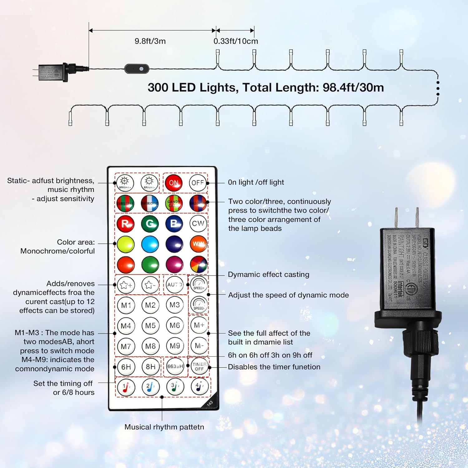 4-level dimming with memory chip that saves the last mode setting