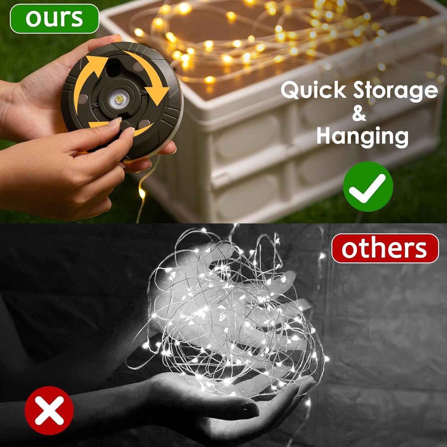 LuminTrail CampGlow Reel – Thoughtful Birthday Gift for Her, 4-in-1 Cozy Patio & Bedroom String Lights with Lantern