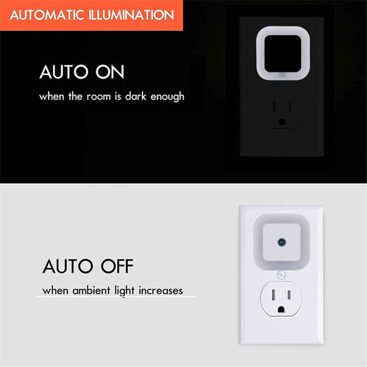 Uigos LED Night Light – Compact Plug-in Dusk to Dawn Light for Clean Modern Interiors, 6-Pack Set