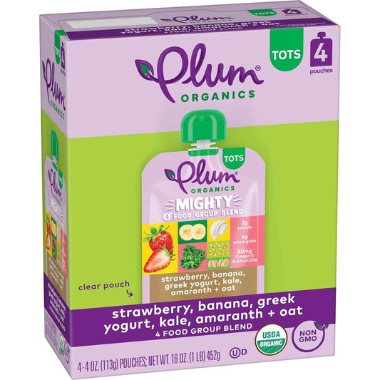 Plum Organics Mighty 4 Toddler Food Pouch – Daycare Lunchbox Snack for Picky Eaters 12+ Months