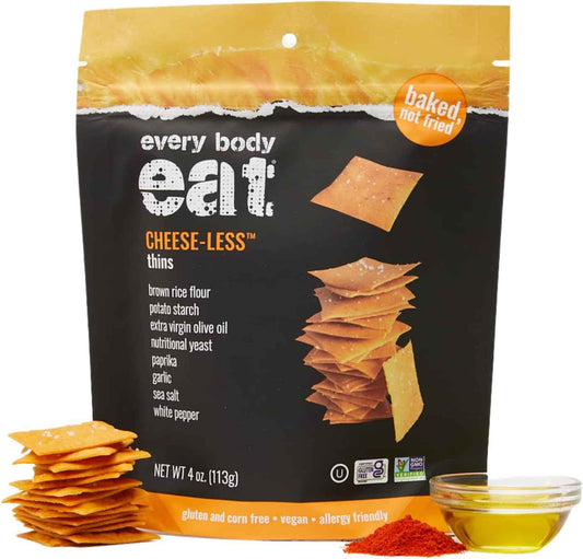 Every Body Eat Cheese-less Snack Thins – Workplace Pantry Allergy-Safe Snack for Cross-Contact Sensitive Adults