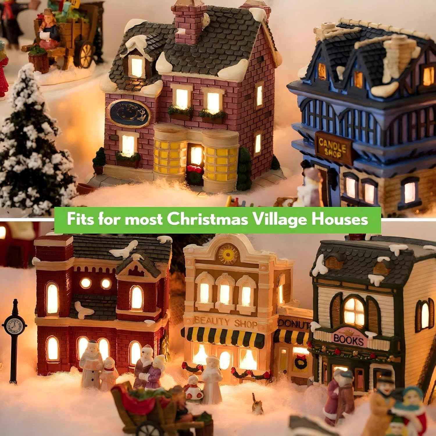 Holiday Studio Christmas Village Light Kit – Thoughtful Holiday Gift for Collectors and Hobbyists, 4-Pack LED Bulb and Cord Set
