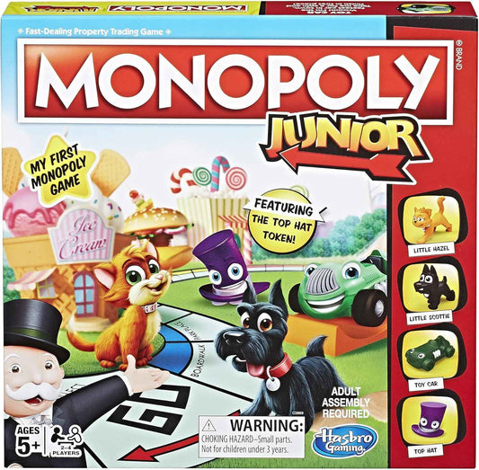 Monopoly Junior Board Game – Safe Indoor Activity for Kids Ages 5 to 8, Screen-Free Family Play