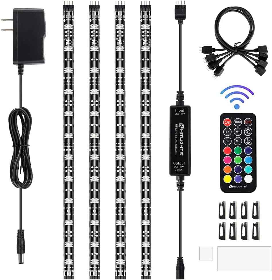 HitLights LED Strip Lights – Safe LED Lighting for Kids Room and Playroom, Cool Touch 12V RGB Strip with Remote