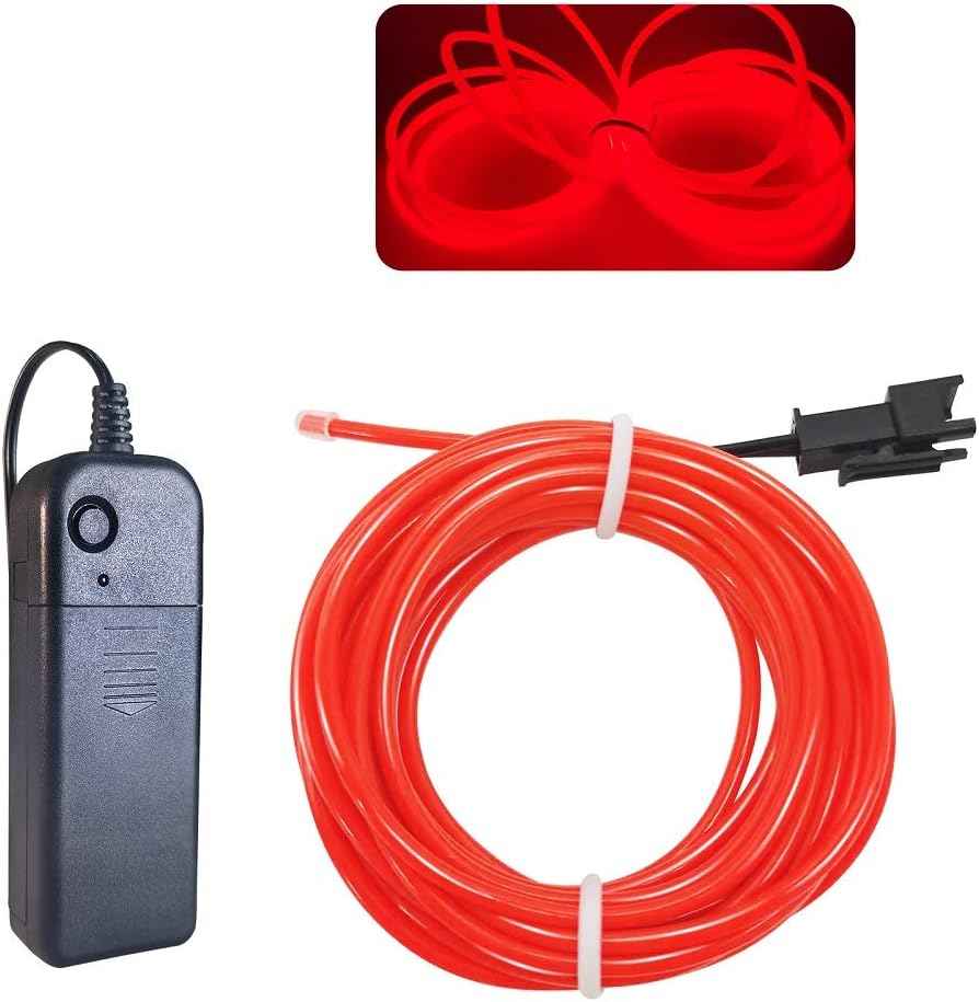 MaxLax EL Wire — Halloween Porch Decor, Cuttable Glowing Rope Light for Front Yard Haunts